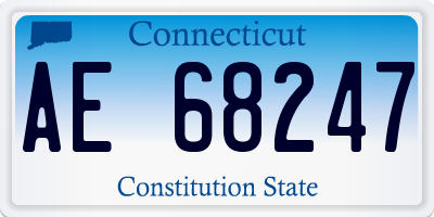 CT license plate AE68247