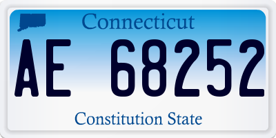 CT license plate AE68252