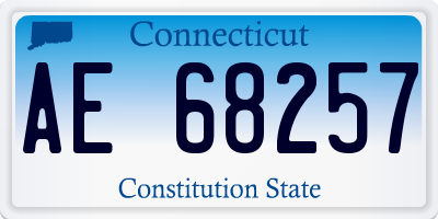 CT license plate AE68257