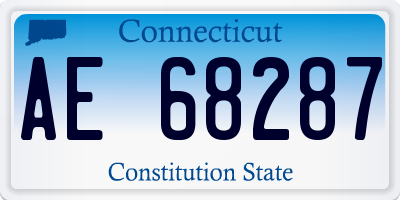 CT license plate AE68287