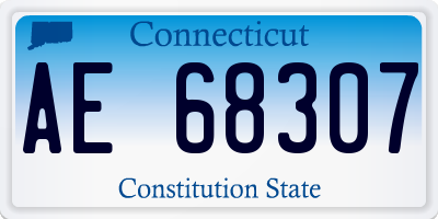 CT license plate AE68307