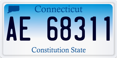 CT license plate AE68311
