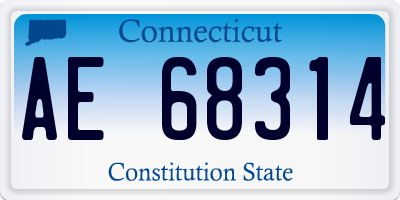 CT license plate AE68314