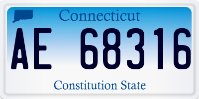 CT license plate AE68316