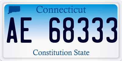 CT license plate AE68333