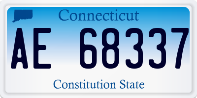 CT license plate AE68337