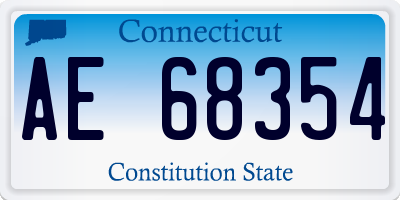 CT license plate AE68354