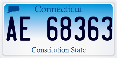 CT license plate AE68363