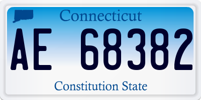 CT license plate AE68382