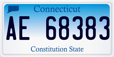 CT license plate AE68383