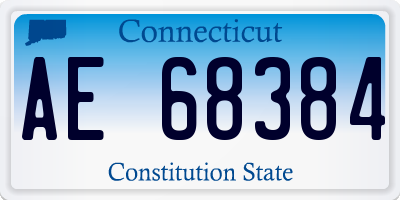 CT license plate AE68384