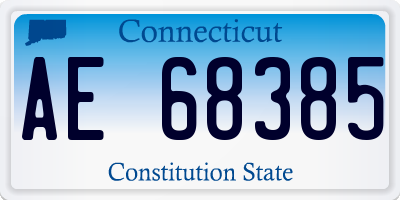 CT license plate AE68385