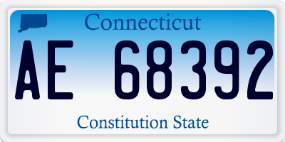 CT license plate AE68392