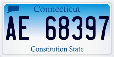 CT license plate AE68397