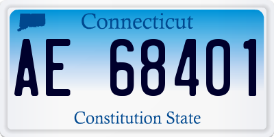 CT license plate AE68401