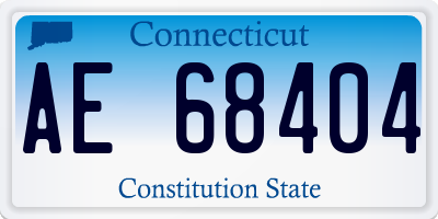 CT license plate AE68404