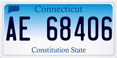 CT license plate AE68406