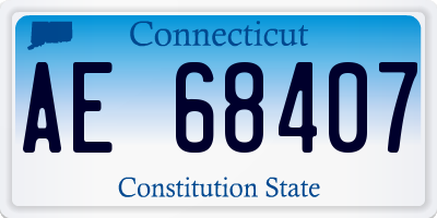 CT license plate AE68407