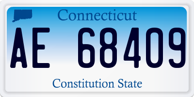 CT license plate AE68409