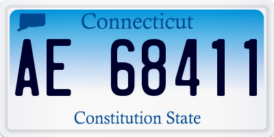 CT license plate AE68411