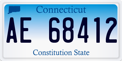 CT license plate AE68412