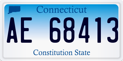 CT license plate AE68413