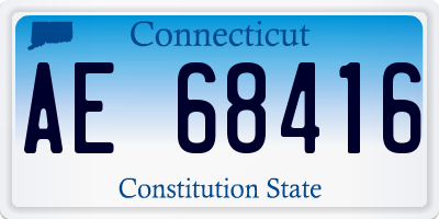 CT license plate AE68416