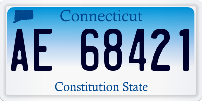 CT license plate AE68421