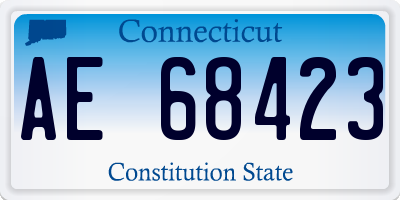 CT license plate AE68423