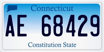 CT license plate AE68429