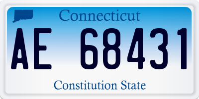 CT license plate AE68431