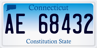CT license plate AE68432