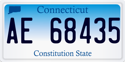 CT license plate AE68435