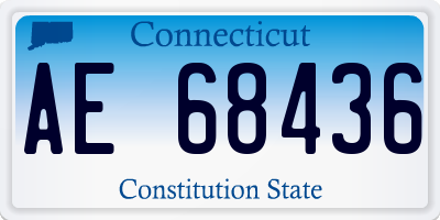 CT license plate AE68436