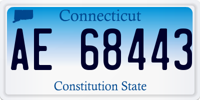 CT license plate AE68443