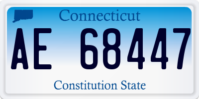 CT license plate AE68447