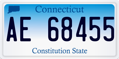 CT license plate AE68455