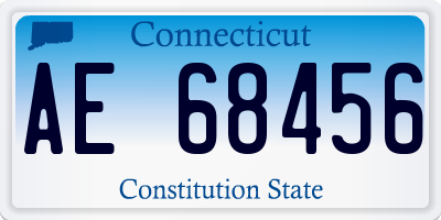 CT license plate AE68456