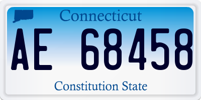 CT license plate AE68458