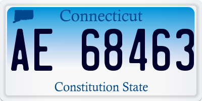 CT license plate AE68463