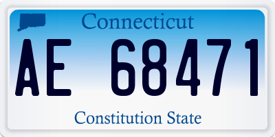 CT license plate AE68471