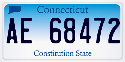 CT license plate AE68472