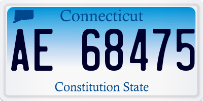 CT license plate AE68475