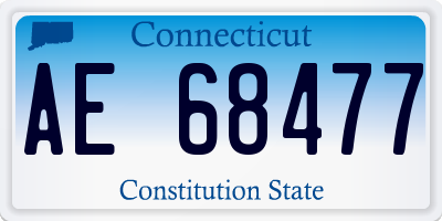 CT license plate AE68477