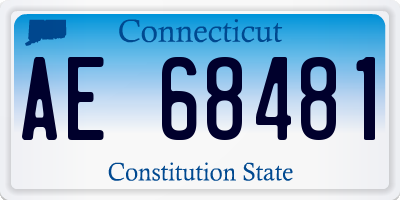CT license plate AE68481