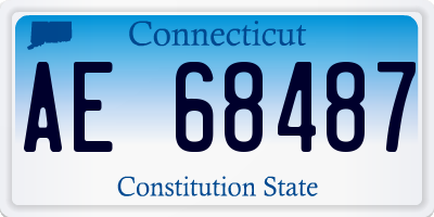 CT license plate AE68487