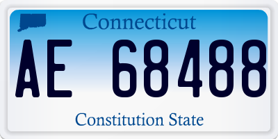 CT license plate AE68488