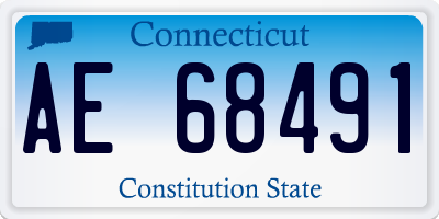 CT license plate AE68491