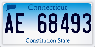 CT license plate AE68493