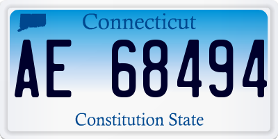 CT license plate AE68494